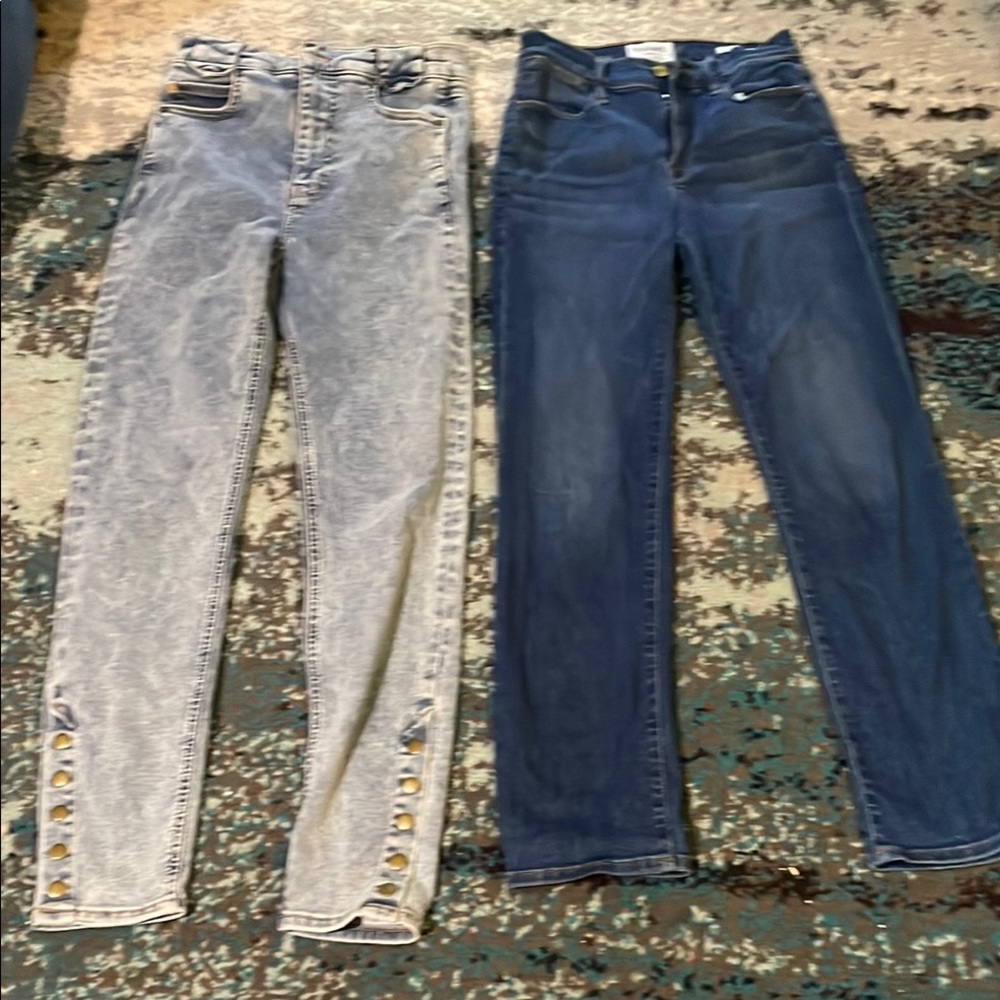 Frame Denim Skinny Jeans Blue and Gray